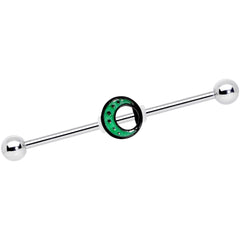 14G Glow in the Dark Crescent Moon Industrial Barbell 38mm