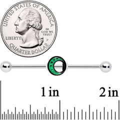 14G Glow in the Dark Crescent Moon Industrial Barbell 38mm