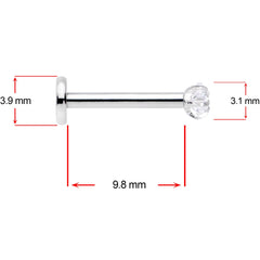 16G 3/8 Clear Black Blue Star CZ Gem Labret Tragus Set of 3