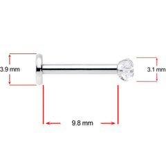 16G 3/8 Red Green CZ Gem Holiday Star Labret Tragus Set of 3
