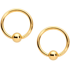 14G Red Gem Gold Tone Holly BCR Barbell Nipple Ring Set of 4