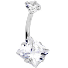Clear Gem Round Rhombus Heart Star Belly Ring Set of 4