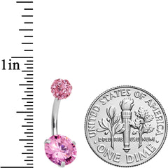 Pink Clear Gem Days of Disco Belly Ring