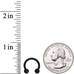 14G 3/8 Matte Black Horseshoe Circular Barbell