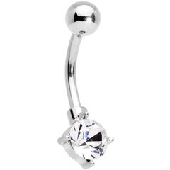 Clear Gem Gold Tone Winter Snowflake Belly Ring Set of 4
