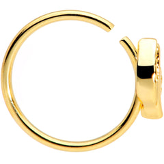 20G 5/16 Gold Tone Little Leaf Seamless Circular Ring
