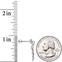 16G 1/4 Pink Gem Sprig of Springtime Left Ear Cartilage Earring