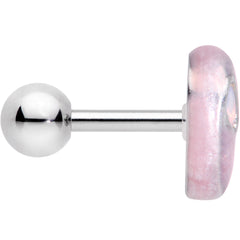 16G 1/4 White Synthetic Opal Alien Tragus Cartilage Earring
