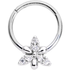 16G 3/8 Clear CZ Gem Triquetra Hinged Segment Ring