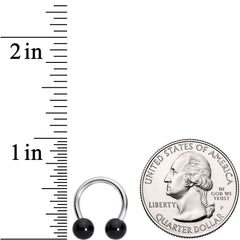 14G 3/8 Black Acrylic Ball Horseshoe Circular Barbell