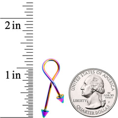 16G 25mm Rainbow Anodized Cone End Twister Cartilage Earring