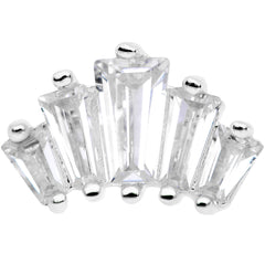 18G 5/16 Clear CZ Crown Cartilage Tragus Earring