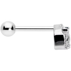 18G 5/16 Clear CZ Gem Wise Owl Cartilage Tragus Earring