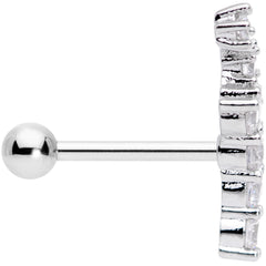 18G 5/16 Clear CZ Gem Spray of Stars Cartilage Tragus Earring