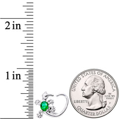 16G 3/8 Green Gem Love Lizard Right Heart Closure Ring