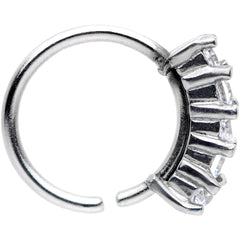 18G 5/16 Clear CZ Gem Crowning Glory Seamless Circular Ring