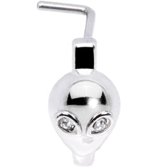 20G Clear Gem Alien Invader Faux Hoop L Shaped Nose Ring