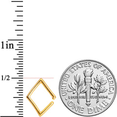 16G 3/8 Gold Tone Rhombus Closure Ring