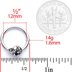 14G 5/8 Elephant BCR Captive Nipple Ring Set