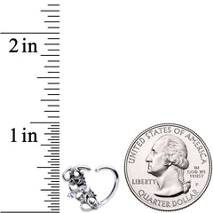 16G 3/8 Clear CZ Gem Abstract Hearts Right Heart Closure Ring