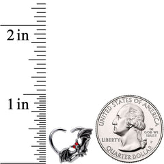 16G 3/8 Red Gem Bat Attractions Left Heart Closure Ring