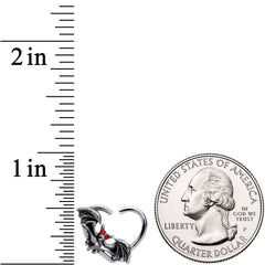 16G 3/8 Red Gem Bat Attractions Right Heart Closure Ring