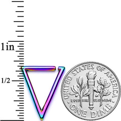 16G 5/16 Rainbow Geometric Triangle Closure Ring