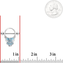 14G 9/16 Glow in the Dark Skull Nipple Shield Set