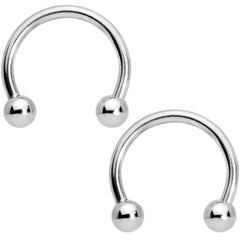 14G 9/16 1/2 Aqua Gem Flower Horseshoe Barbell Nipple Ring Set