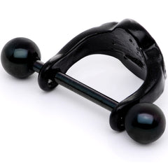 16G 1/2 Faux Turquoise Black Flower Cartilage Cuff