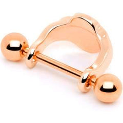16G 1/2 Faux Turquoise Rose Gold Tone Flower Cartilage Cuff