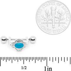 16G 1/2 Faux Turquoise Flower Cartilage Cuff