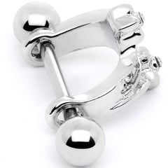 16G 1/2 Clear Gem Cross Crown Cartilage Cuff