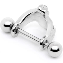 16G 1/2 Clear Gem Cross Crown Cartilage Cuff
