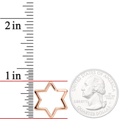 16G 3/8 Rose Gold Tone Hexagram Star of David Closure Ring