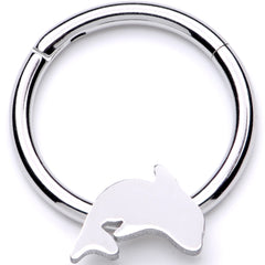 16G 3/8 Leaping Dolphin Hinged Segment Ring