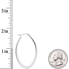 40mm Stainless Steel Oval Hoop Earrings