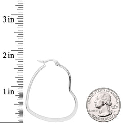 40mm Stainless Steel Heart Hoop Earrings