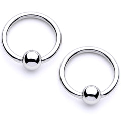 14G 9/16 1/2 White Faux Opal Bunny BCR Barbell Nipple Ring Set