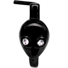 20G Clear Gem Black Alien Invader Faux Hoop L Shaped Nose Ring