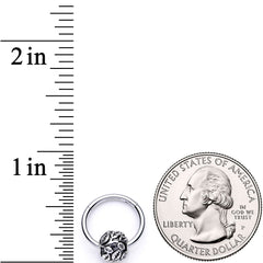 16G 3/8 Leaf Pattern Bead Hinged Segment Ring