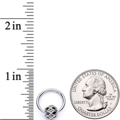 16G 3/8 Geometric Pattern Bead Hinged Segment Ring