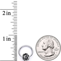 16G 3/8 Abstract Pattern Bead Hinged Segment Ring