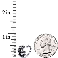 16G 3/8 Clear CZ Unicorn Right Heart Closure Ring