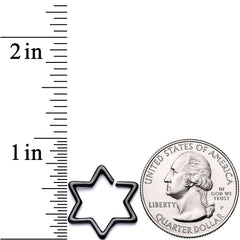 16G 5/16 Black Hexagram Star of David Closure Ring
