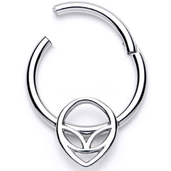 16G 3/8 Happy Smiling Alien Hinged Segment Ring