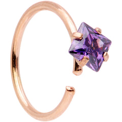 20G 5/16 Pastel Gem Rose Gold Tone Nose Hoop Set of 6