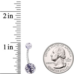 Clearly Coiled Black Glitter Explosion Twisted Belly Ring