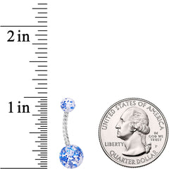 Clearly Coiled Blue Glitter Explosion Twisted Belly Ring