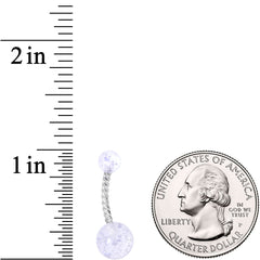 Clearly Coiled Clear Glitter Explosion Twisted Belly Ring